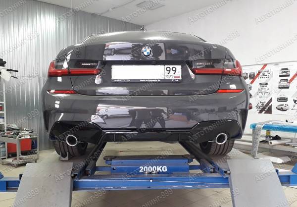 Задний диффузор M Performance на BMW 3 серия G 20 